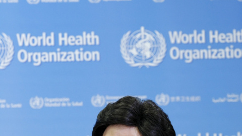 La directora general de la OMS, Margaret Chan, durante la rueda de prensa de este lunes. REUTERS/Pierre Albouy