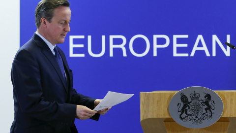 El primer ministro británico, David Cameron, en una comparecencia ante la prensa tras la cumbre de la UE del pasado 18 de diciembre. REUTERS/Yves Herman