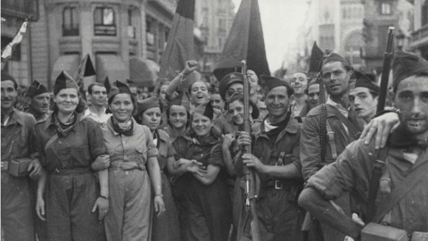 Militantes Anarquistas de la CNT durante la Guerra Civil