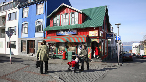 Una calle de Reykjavik.