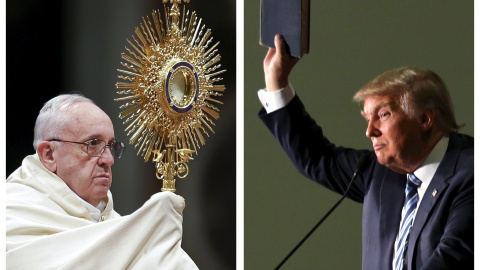 El Papa Francisco a la izquierda y Donald Trump a la derecha. /REUTERS