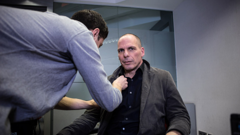 El exministro de finanzas griego, Yanis Varoufakis, antes de la entrevista.- JAIRO VARGAS