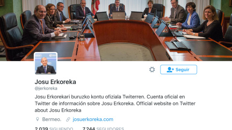 Perfil de twitter Josu Erkoreka.