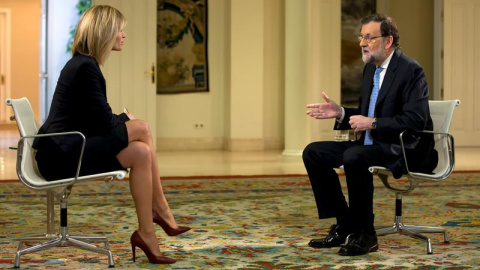 Mariano Rajoy durante la entrevista con Susana Griso en La Moncloa. /EFE