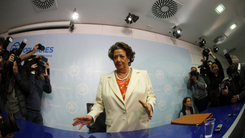 Rita Barberá, durante su comparecencia. EFE