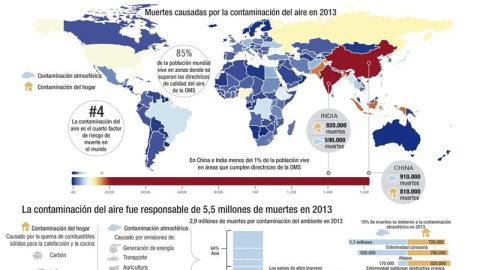 Gráfico de defunciones por contaminación ambiental