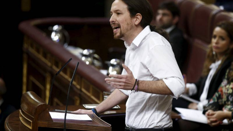 Pablo Iglesias en la tribuna.