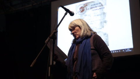 Merçona Puig Antich durante el acto homenaje a su hermano Salvador celebrado el viernes en Madrid