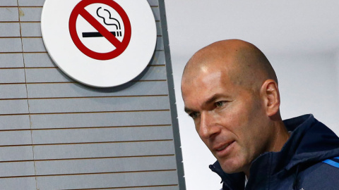 Zidane, antes de la rueda de prensa. REUTERS/Andrea Comas