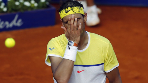 Nadal ase lamenta durante un partido en Argentina hace unos días. REUTERS/Marcos Brindicci