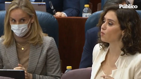 La reacción de una diputada en la Asamblea de Madrid al lapsus de Ayuso con su "Gobierno de coalición con Vox"