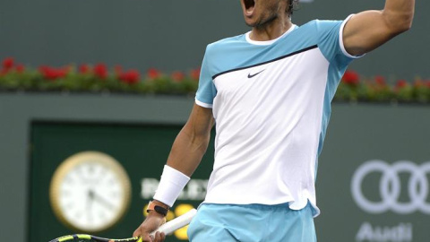 Nadal celebra su triunfo contra Zverev en Indian Wells. /EFE