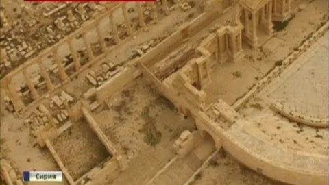 Vista aérea de las ruinas de la ciudad milenaria de Palmira, de un video de RURTR difundido este sábado. REUTERS/RURTR