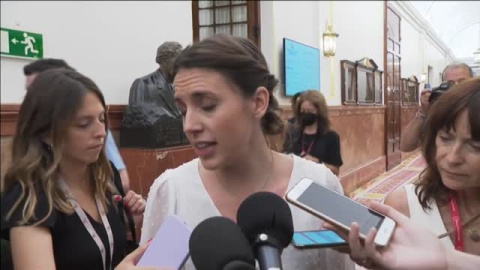 Irene Montero se muestra "bastante preocupada" con la tramitación de la ley del 'solo sí es sí'