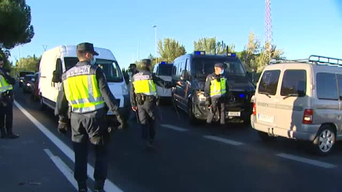 Controles en el último día de puente en Madrid