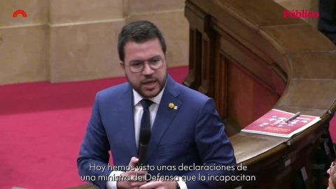 VÍDEO | Aragonès pide la dimisión de Robles por el caso Pegasus