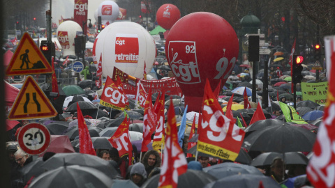 Una vista general de la manifestación en contra de la reforma laboral francesa, en París, Francia./ REUTERS/Charles Platiau