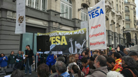 Imagen de la manifestación contra el recrecimiento de Yesa