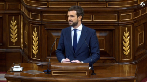 Casado carga contra la moción de "impostura" de Abascal