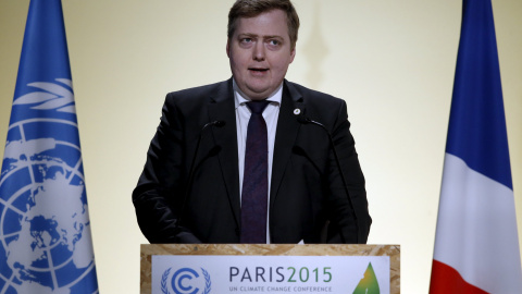 Sigmundur Gunnlaugsson en la cumbre del clima de París en noviembre de 2015. /REUTERS