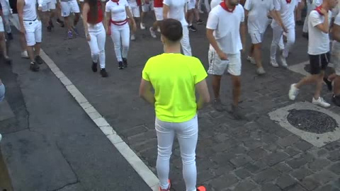 Llenazo en el cuarto encierro de los sanfermines con toros de La Palmosilla