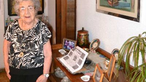 Alejandra Soler, en el salón de su casa. ASOCIACIÓN DE AMIGOS DE LA FUE