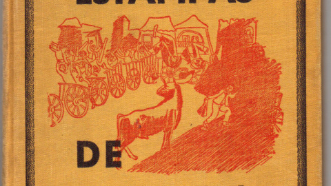 Portada del libro amarillo de 'Estampas de aldea'./ Archivo Enriqueta Castellanos