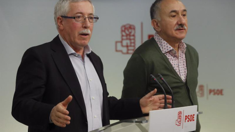 Los secretarios generales de CC.OO. y UGT, Ignacio Fernández Toxo y Pepe Alvárez / EFE