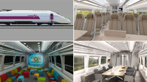 Diseño del interior de los vagones de los nuevos trenes de AVE de Talgo.