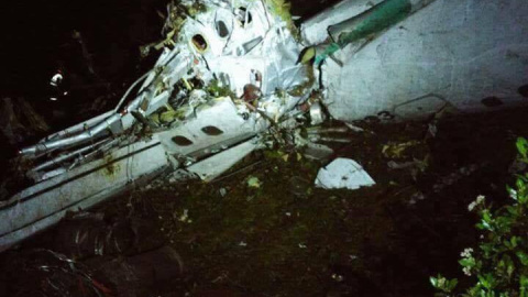 Imagen del avión estrellado que transportaba al Chapecoense. 360 Radio Colombia