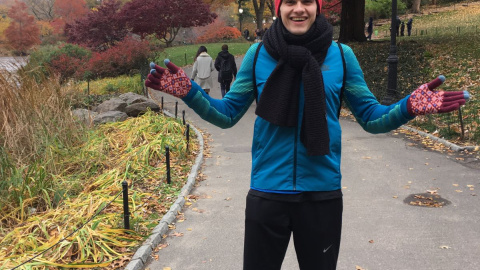 El atleta Bruno Hortelano en su reciente estancia en Nueva York.