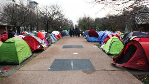 Camp espontani de refugiats a Sanit Denis. ANNA PALOU