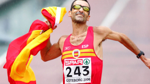 Jesús Ángel García Bragado celebrando su victoria en Goterborg 2006.