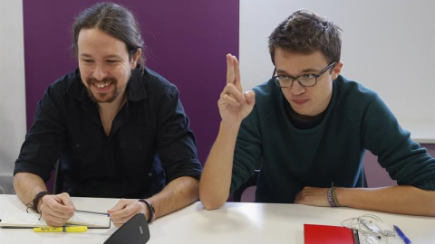 Pablo Iglesias e Íñigo Errejón, durante el Consejo Ciudadano de Podemos. / PACO CAMPOS (EFE)