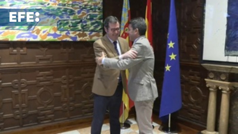 Mazón se reúne con Garamendi en el Palau de la Generalitat