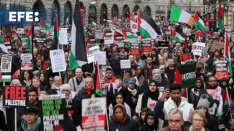 Manifestación multitudinaria en Londres para pedir un alto el fuego en Gaza