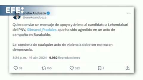 Andueza condena la agresión a Pradales