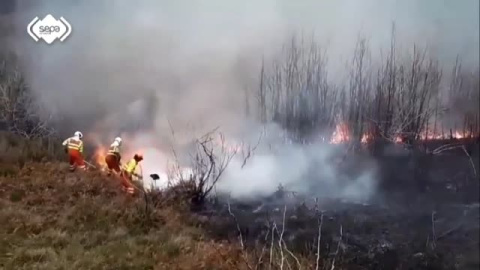 Trece fuegos permanecen activos en Asturias