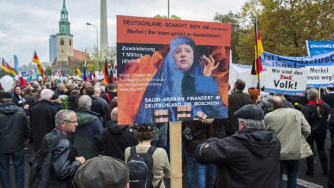 Manifestación de Alternativa para Alemania contra la acogida de refugiados. - AFP