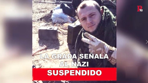 Suspendido: la grada señala al nazi