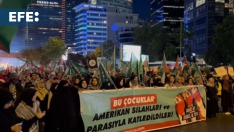 Protestan en Estambul en contra de la guerra en la Franja de Gaza