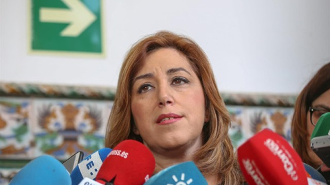 La presidenta de la Junta de Andalucía, Susana Díaz, en unas declaciones a los medios. E.P.