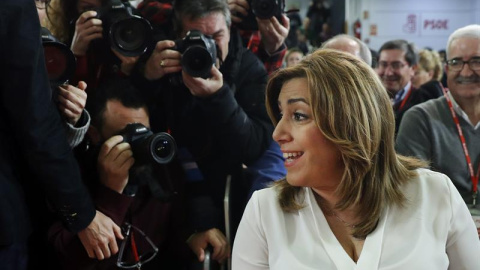 Susana Díaz, a su llegada al Comité Federal del PSOE. EFE/Chema Moya