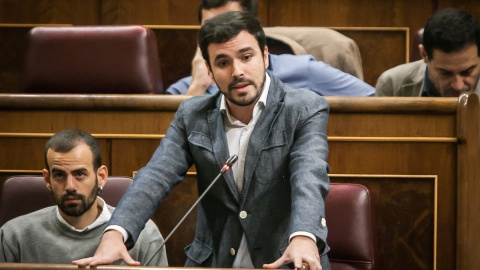 Alberto Garzón durante su comparecencia en el Congreso. EUROPA PRESS