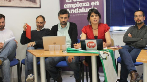 Imagen de la primera reunión del consejo ciudadano de Podemos Andalucía.