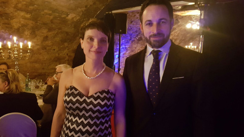 Santiago Abascal, dirigente de Vox, con Frauke Petry, líder del partido euroescéptico y xenófobo Alternativa para Alemania.