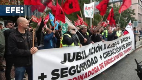 Los conductores de autobuses se concentran en Madrid para exigir la jubilación anticipada