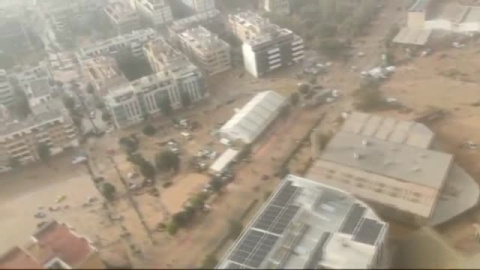 Imágenes aéreas del área metropolitana de Valencia completamente anegada