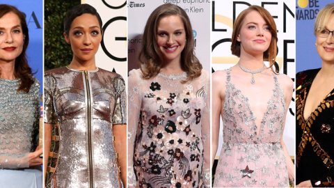 De izquierda a derecha: Isabelle Huppert, Ruth Negga, Nalie Portman, Emma Stone and Meryl Streep.- REUTERS