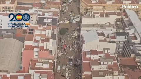 Vista aérea de la devastación provocada por la DANA en València